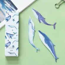 30 шт./упак. яркие гигантский КИТ Закладки Бумага мультфильм Животные Закладки рекламных подарков Канцтовары Плёнки Закладки