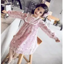 CC191 платье с цветочным узором для девочек г., модное Стильное весеннее платье принцессы Милая Детская одежда детское платье на рост 110-150 см