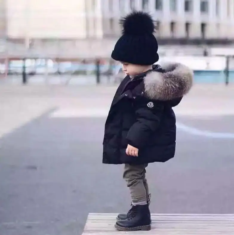 ФОТО 2017 new winter Girls Kids boys Thicker warm fur collar coat  comfortable cute baby Clothes Children Clothing 15W