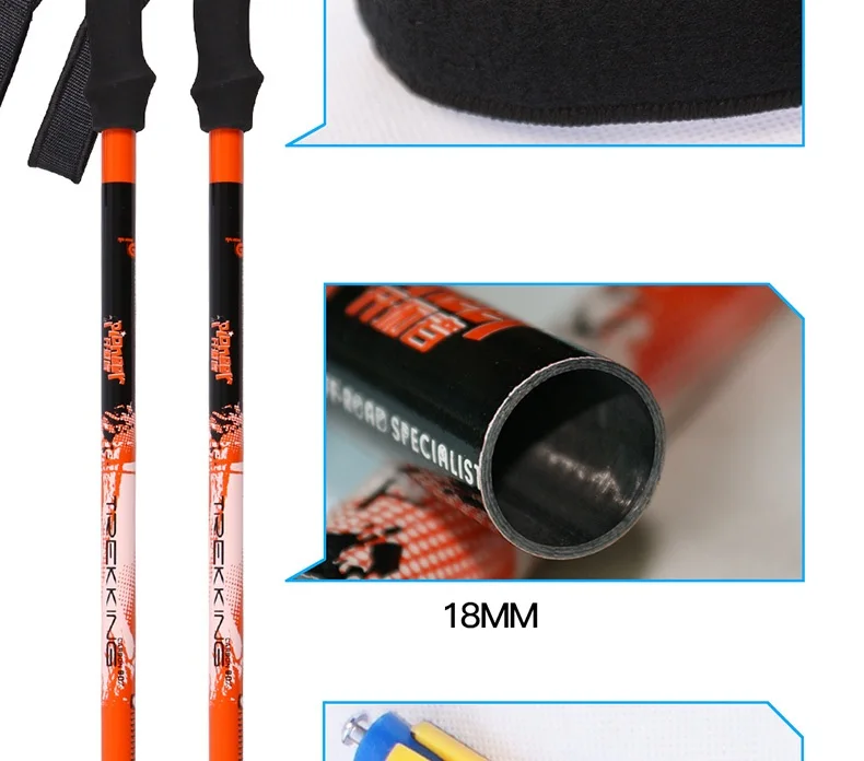 Fibra de Carbono Vara de Acampamento Pioneer Caminhadas Caminhada Trekking Ultra-leve Ajustável Alpenstock Escalada Esqui Pólo 2020 12 Cheap Bengalas