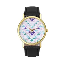 Cheap 2016New Design Fashion Lady Women Quartz Aztec Tribal Pattern Leather Wrist Watch Relogio Feminino New Brand Hot Sales