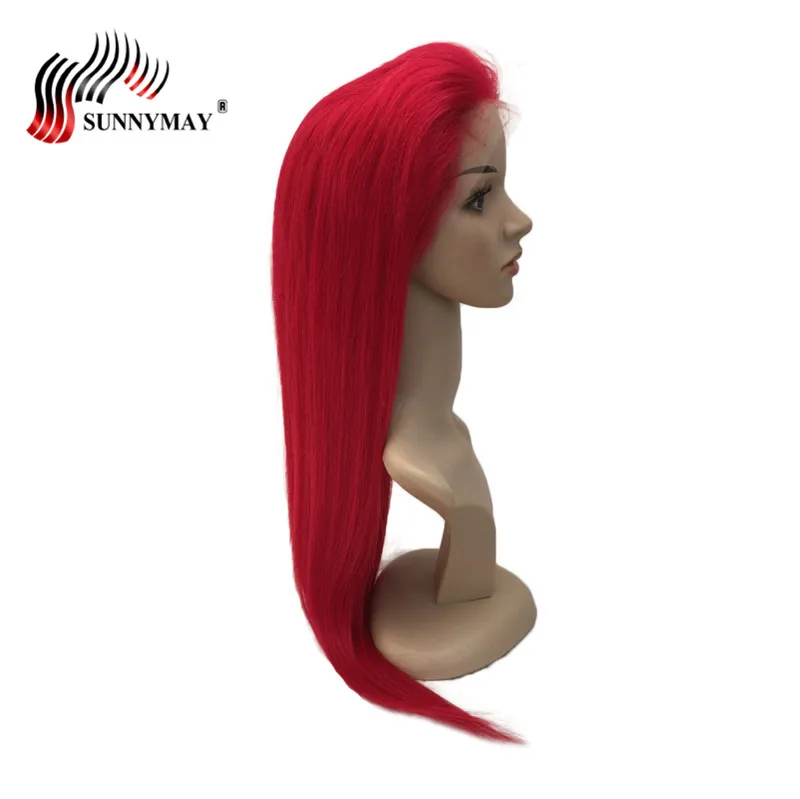 Sunnymay кружевные передние человеческие волосы парики Красного цвета бразильские виргинские волосы кружевные парики с детскими волосами