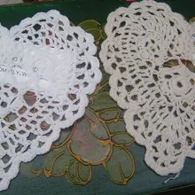 Хлопок, ручная работа, в форме сердца, крючком, 14 см, подстаканник, 20 шт./партия, Whtie and Ecru