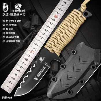 

HX OUTDOORS Hunting Knife Outdoor Tools 440c Steel, 58Hrc ,Straight Knives Camping Rescue Essential Tool With ABS Sheath