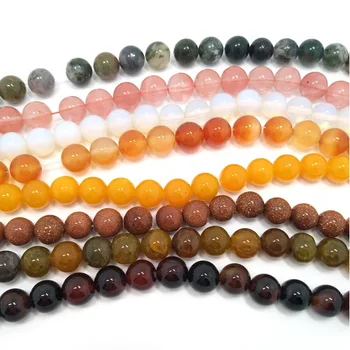 

Free Shipping 10mm mix colors 300pcs Stone Beads Wholesale Round Stone Loose Beads for DIY Jewelry Finings