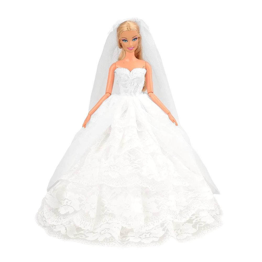 Ручной работы длинный хвост Вечеринка свадьба белое платье куклы нашего поколения одежда для Аксессуары для Барби для куклы DIY подарок