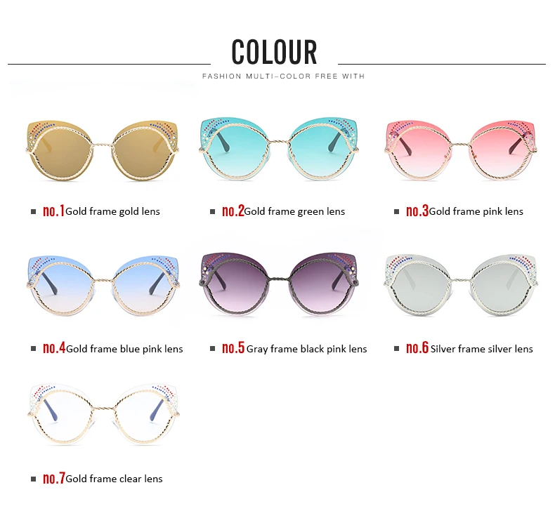LEIDISEN Cateye, роскошные солнцезащитные очки, алмаз, модная металлическая оправа, солнцезащитные очки для дам, фирменный дизайн, кошачий глаз, UV400, Oculos De Sol