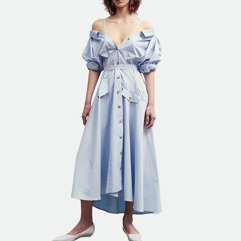 self portrait denim dress