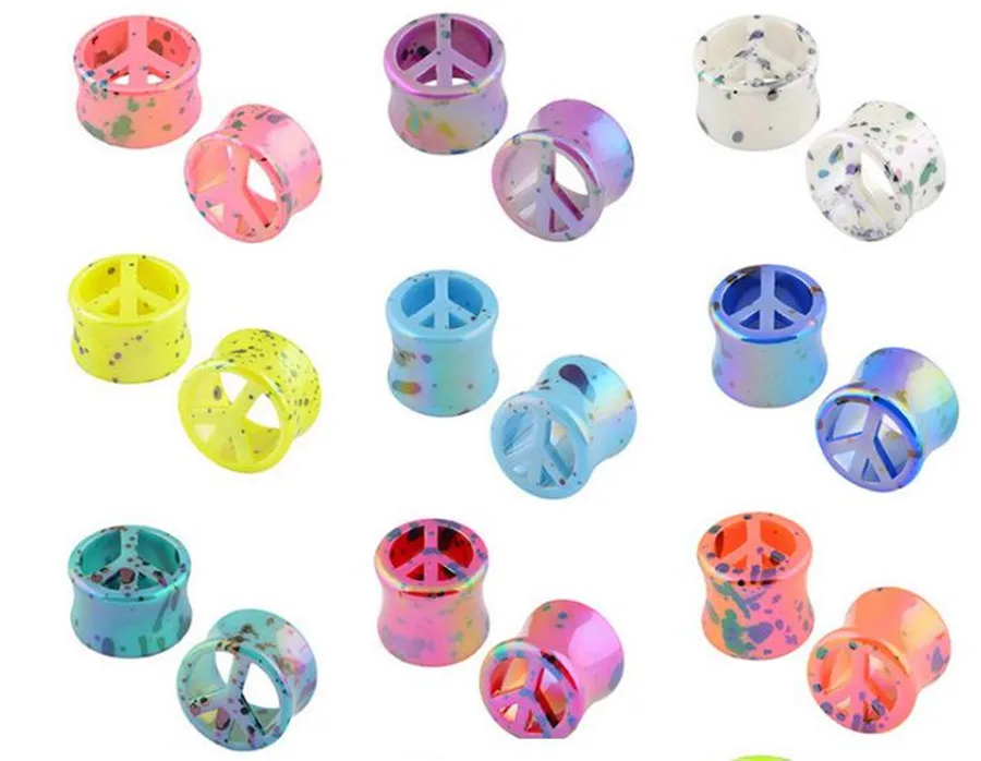 

1pair Randomly Color Ear Tunnel Flesh Flexible Hider Plugs Piercing Double Flare Plug Ear Expander Stretcher Body Jewelry 10-20m