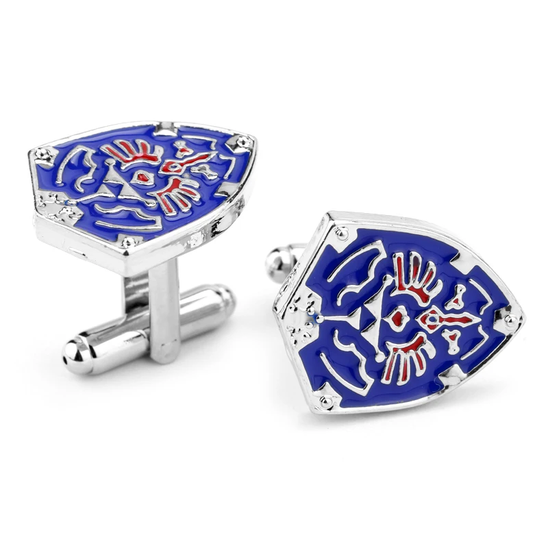 

Free Shipping The Legend of Zelda Triforce Shield Cufflinks High Quality Fashion Shirt Cuff Button Gift Wholesale