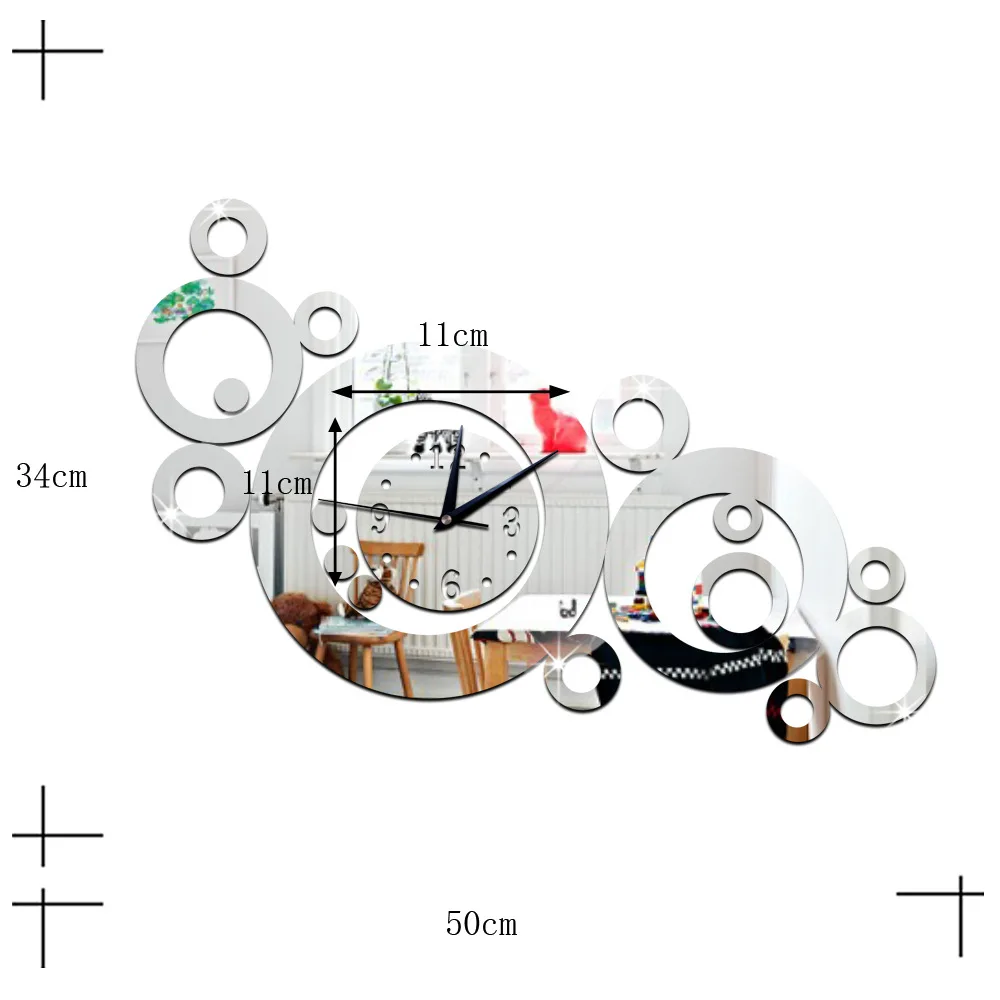 Креативный диван задняя стенка для гостиной часы зеркальные кварцевые часы Экологические часы «сделай сам» зеркальные круглые минуты