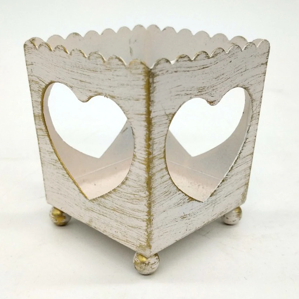 Mini 5x6.5x5.5CM Vintage Wrought Iron Christmas Candle Holder Hollow Star Tree Tree Heart Home Party Decoration