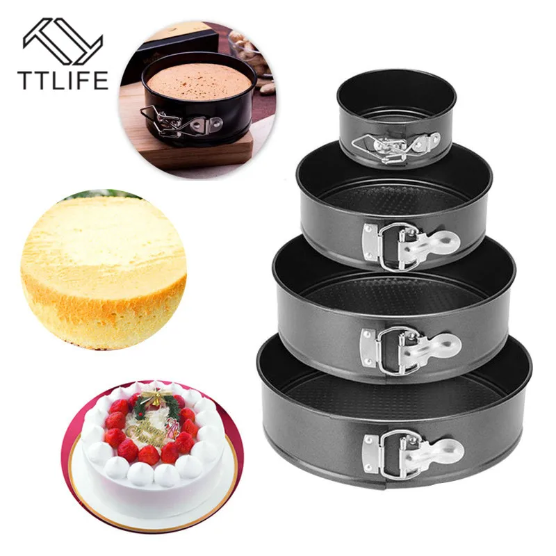 TTLIFE 4 черная углеродистая сталь формы для выпечки антипригарная металлическая форма для выпечки круглая форма для выпечки торта съемная нижняя форма для выпечки торта