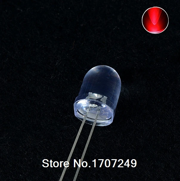 Hot Sales Leds 10mm Water Clear Red Lightemitting Diode (100pcs/lot