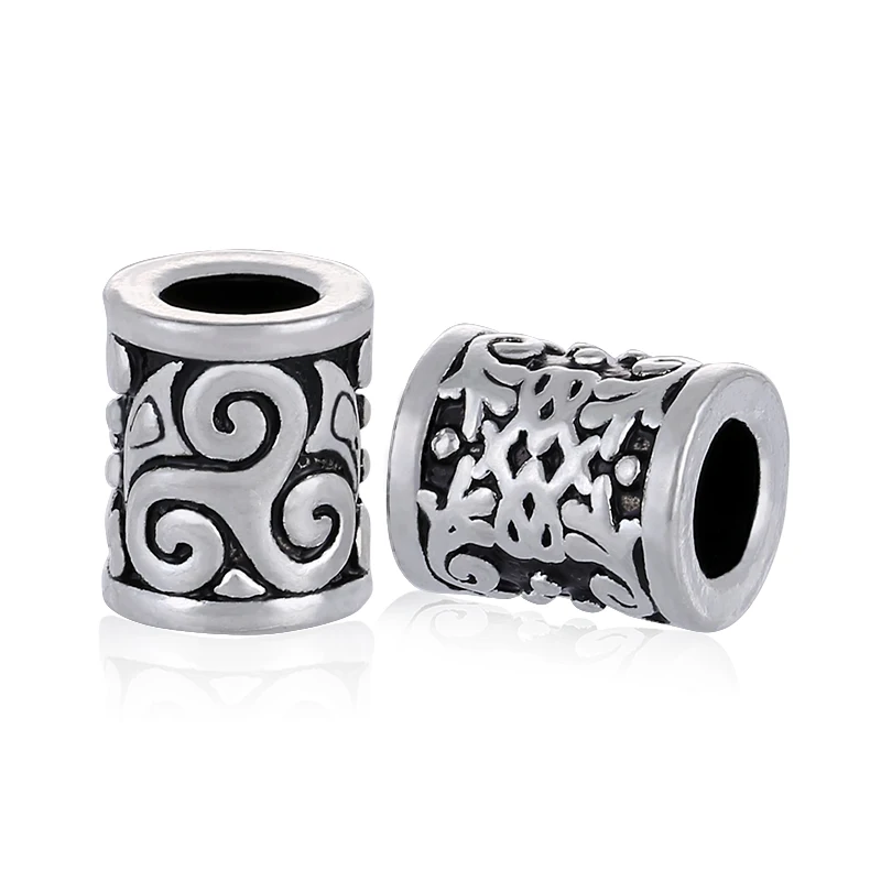 

1pc Spiral Viking Runes Beads for Bracelets for Pendant Necklace DIY for Beard Hair Beads C82