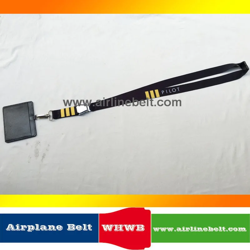 

Airline Aviator Keychain airplane buckle Flyer Lanyard Pilot Crew's ID Card Holder snap clasp clip sling airman string