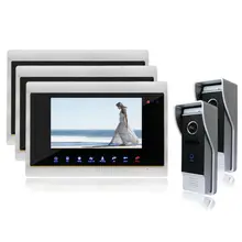 Homefong 7 “Video Intercom Timbre de La Puerta Sistema de Teléfono Con 3 Monitores HD Cámara Al Por Mayor Ángulo de Visión Espectador de La Puerta