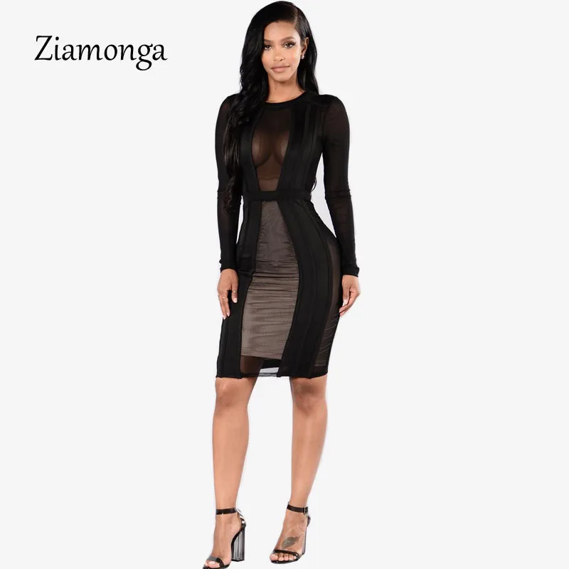 

Plus Size M L Long Sleeve Winter Dress Sexy Bodycon Club Dress Women Evening Party Midi Bandage Dress Spring Casual Dress S2912