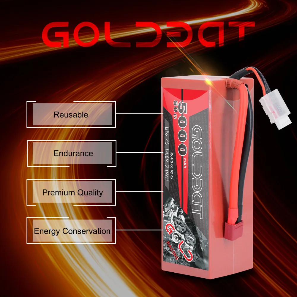 2 единицы GOLDBAT 5000mAh 14,8 V LiPo батарея для RC батарея lipo 4S 50C с Deans T& XT60 Разъем для RC Buggy Crawler Monster Truck