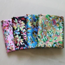 Мягкая атласная ткань для рубашек винтажный цветочный Шармез полиэстер метр