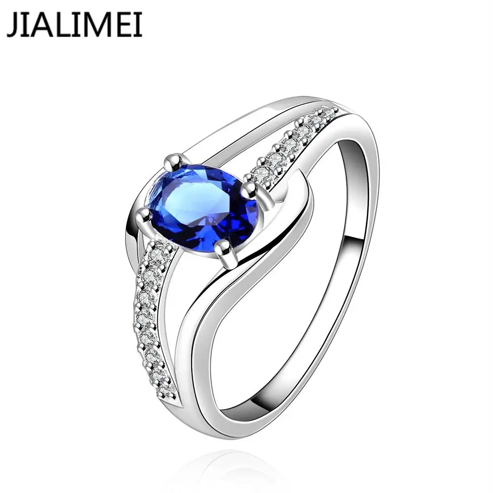 Wholesale 2017 Top Fashion Women Party Anillos Blue Crystal Jewelry New Arrival R562 Silver 925 Finger Ring For Lady | Украшения и