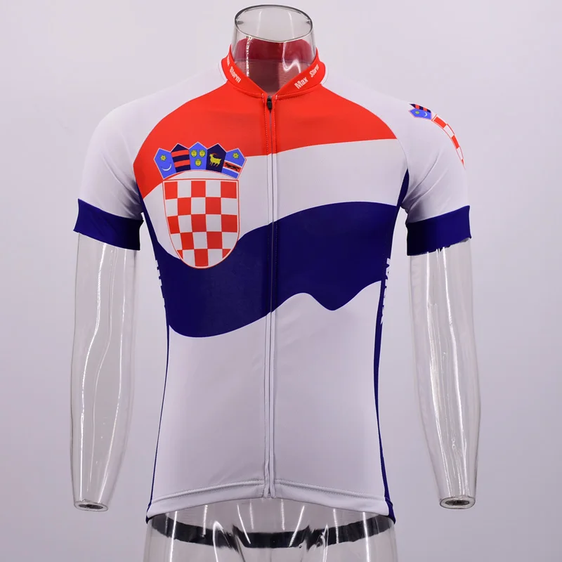 

2019 New Team Croatia Cycling Jersey Customized Road Mountain Race Top max storm Reflective zipper 4 pocket