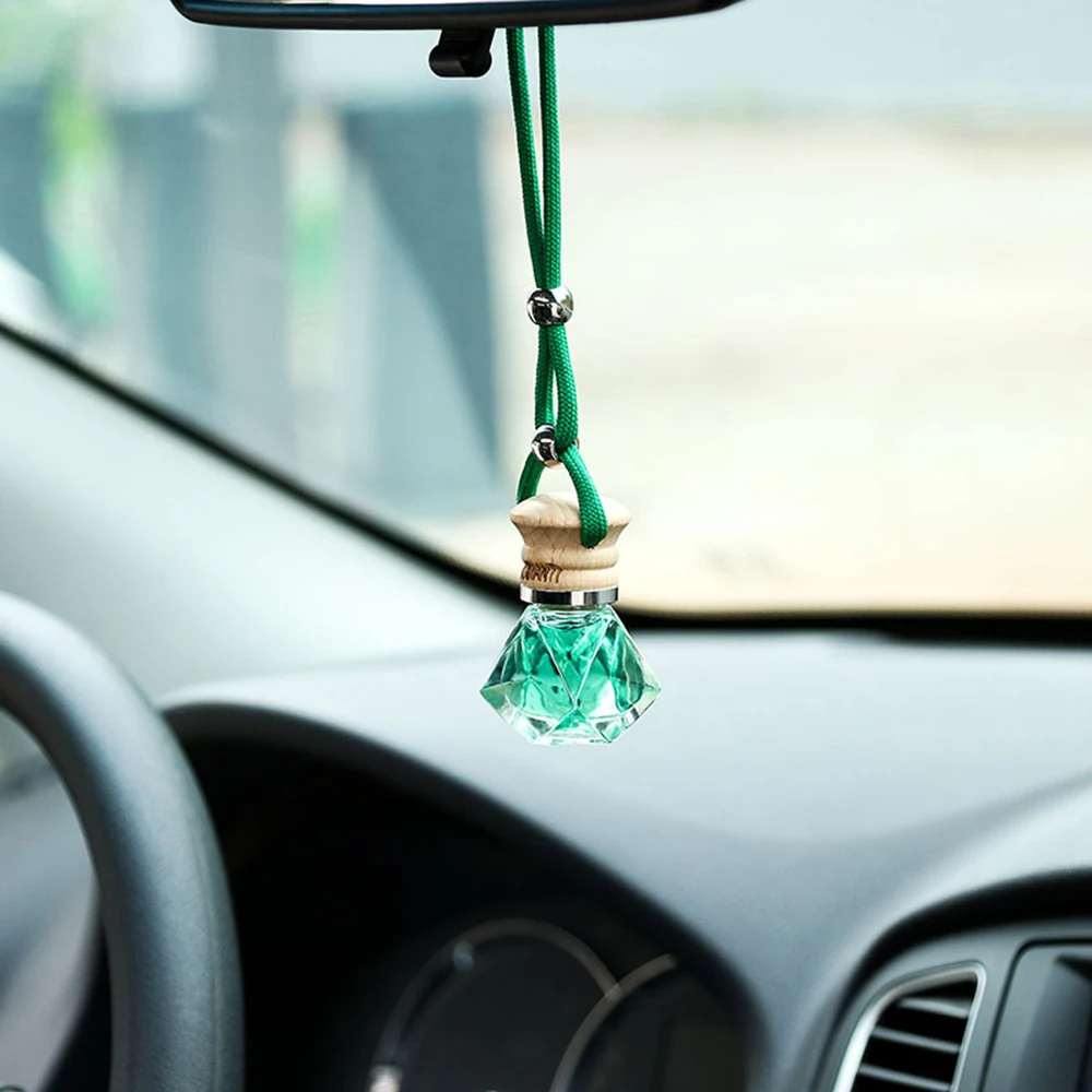 

Car Pendant Glass Car Perfume Air Freshener Aromatherapy Fragrance Auto Rearview Mirror Decoration Essential Oil Accessorie Gift