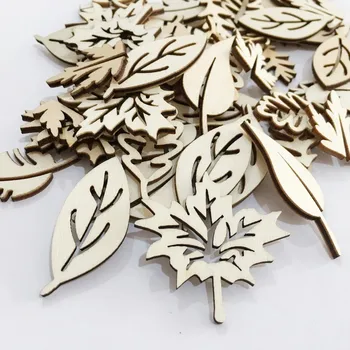 

50pcs/lot Animal Leaf Gear Heart Shape Wooden Craft For Home Party Table Decor Hanging Ornaments DIY Scrapbooking Crafts 62568