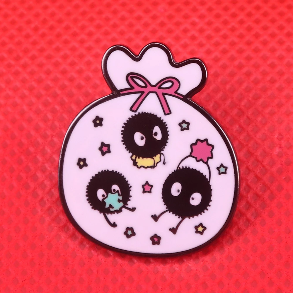 Soot sprite magic bags pin rainbow stars brooch Hayao Miyazaki Spirited  Away badge anime jewelry cute ghost pins Halloween acces|Ghim và Huy hiệu|  - AliExpress