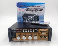 Al Por Mayor especial NEW12V220V Propósito AV Amplificador de Potencia de Altavoces Con Radio FM USB Disco Doble Micrófono Jacks 1 UNIDS PARA RUSIA
