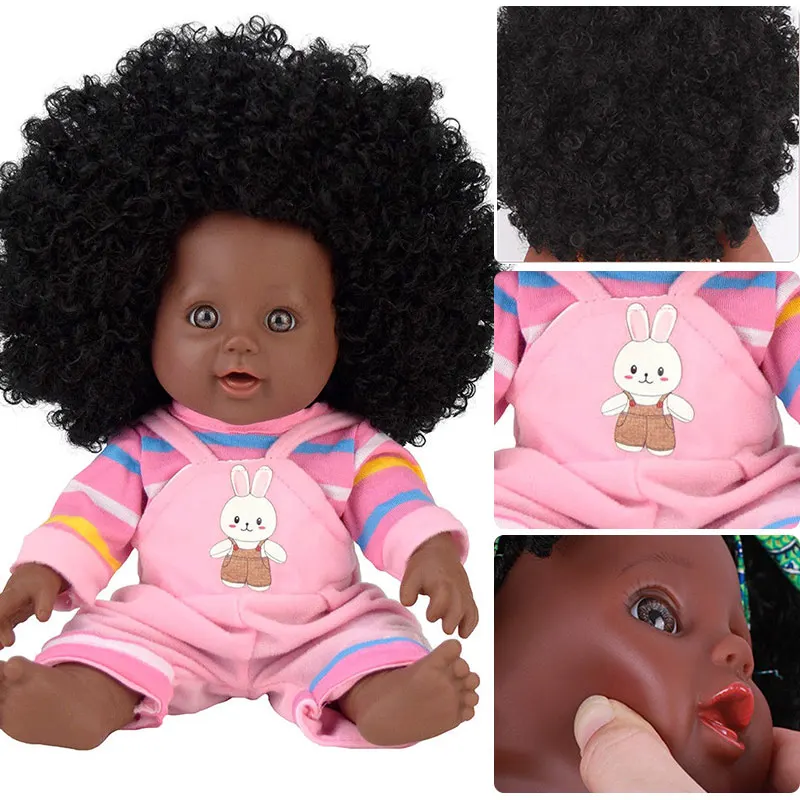 Us 14 21 21 Off 12inch Afro Bunny Doll Hair Reborn Toys Born Doll Reborn Alive Poupee Vinyl Silicone Dolls For Girls Christmas Elves In Dolls From