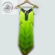 Стиль Костюмы для латинских танцев Сексуальная кисточка спандекс конкурс латиноамериканских танцев платье для женщин Детские платья для латинских танцев S-4XL F24