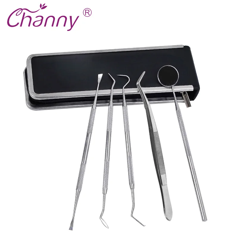 

Channy Teeth Whitening Kit Dentist Teeth Clean Tweezer Scraper Scaler Mirror Dental Probe Hygiene Oral Care Teeth Instruments