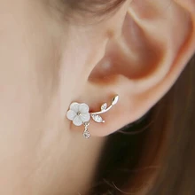 Новое поступление Высокое качество Модный жемчужный цветок дизайн 925 Стерлинговое серебро женские серьги-гвоздики в рождественской тематике подарок антиаллергенный