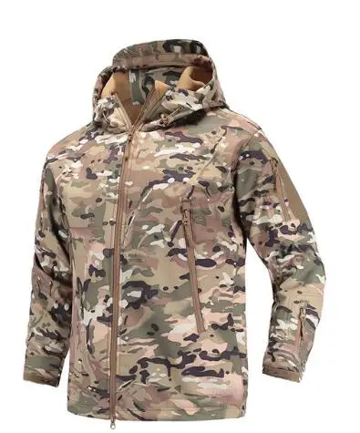Тактическая Военная Мужская куртка для спорта на открытом воздухе, кемпинга, туризма, флисовая водонепроницаемая ветрозащитная теплая камуфляжная одежда для охоты - Цвет: cp