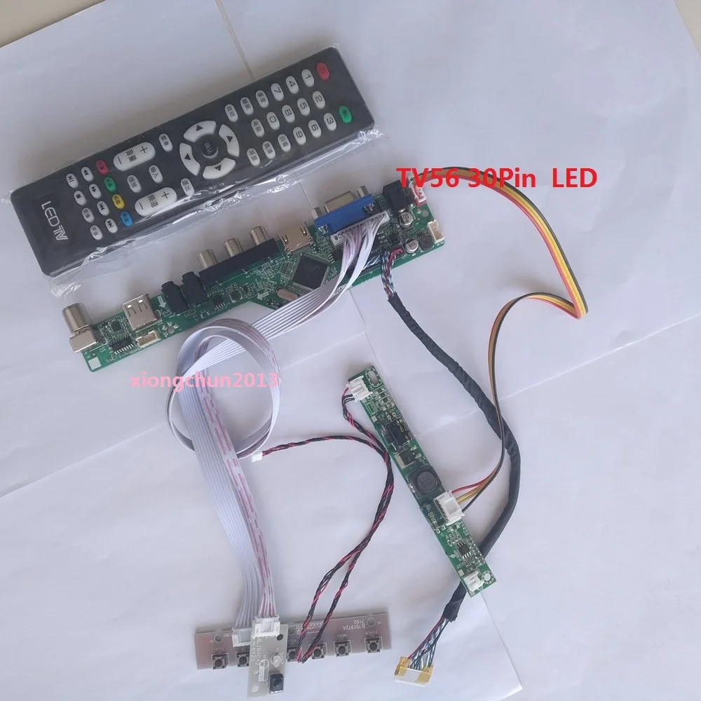 Комплект diy для HSD100IFW1 экран панели AV lcd USB ТВ плата контроллера DIY CVBS 10," 1024X600 светодиодный VGA HDMI LVDS 30pin