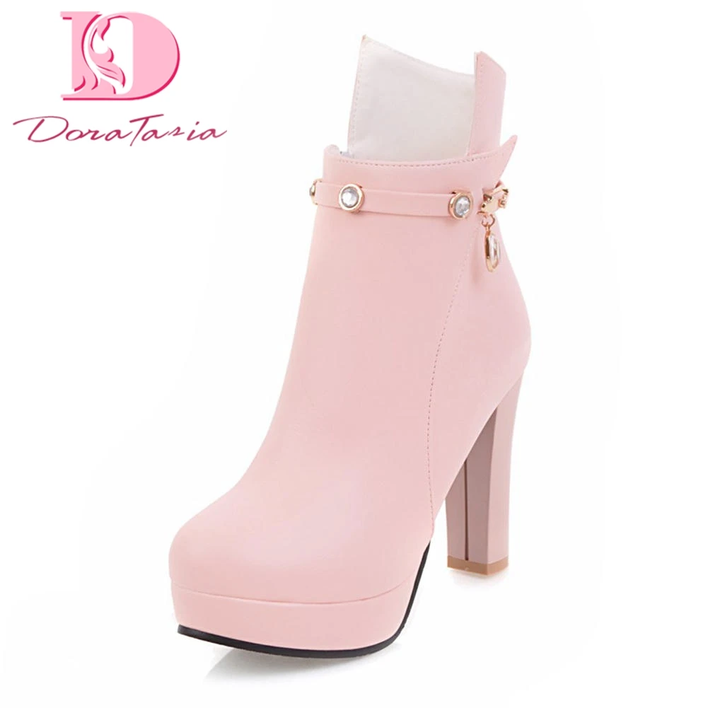

Women's 2019 Sexy Party Top Quality Elegant Platform Big Size 32-44 Fur Winter Boots Woman Shoes Women Ankle Boots Shoes Woman
