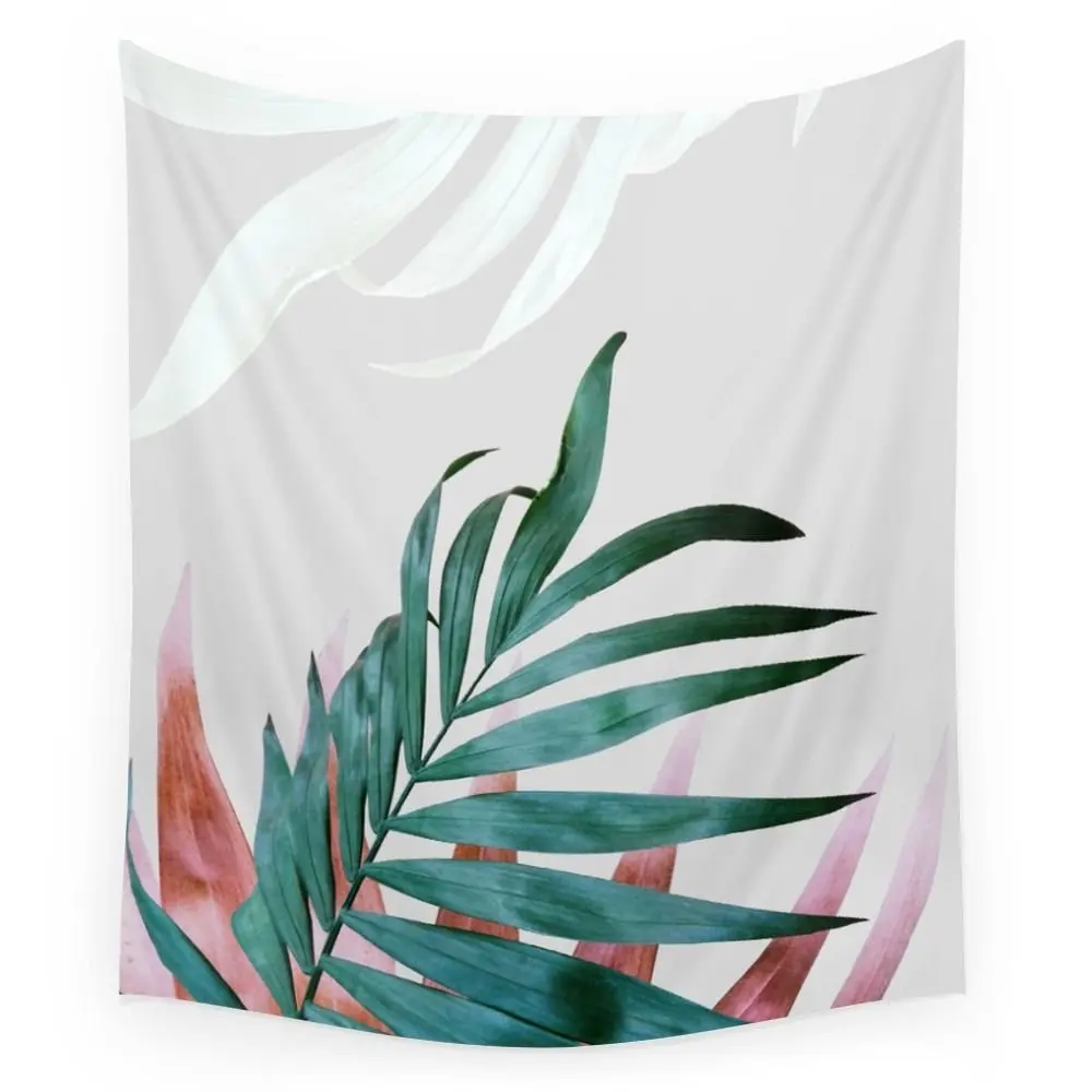 Mandala Tapestry Plant Leaves, Foliage, Plants, Botanical Printed Wall