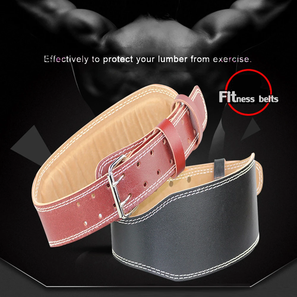 

Wide Fitness Belt Women Men Leather Weight Belt Gym Back Support Belt Bodybuilding Barbell Powerlifting Training Waist Protector