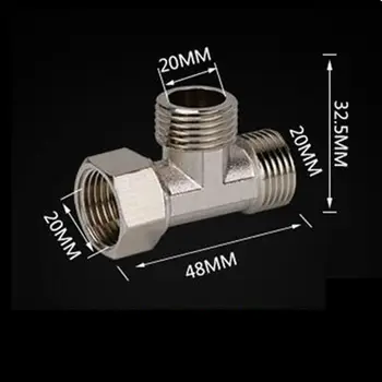 

1/2'' BSP Female-Male-Male Thread Brass Electroplating Tee Connector Union Loose Joint Nut Coupling Pipe Fitting for Water