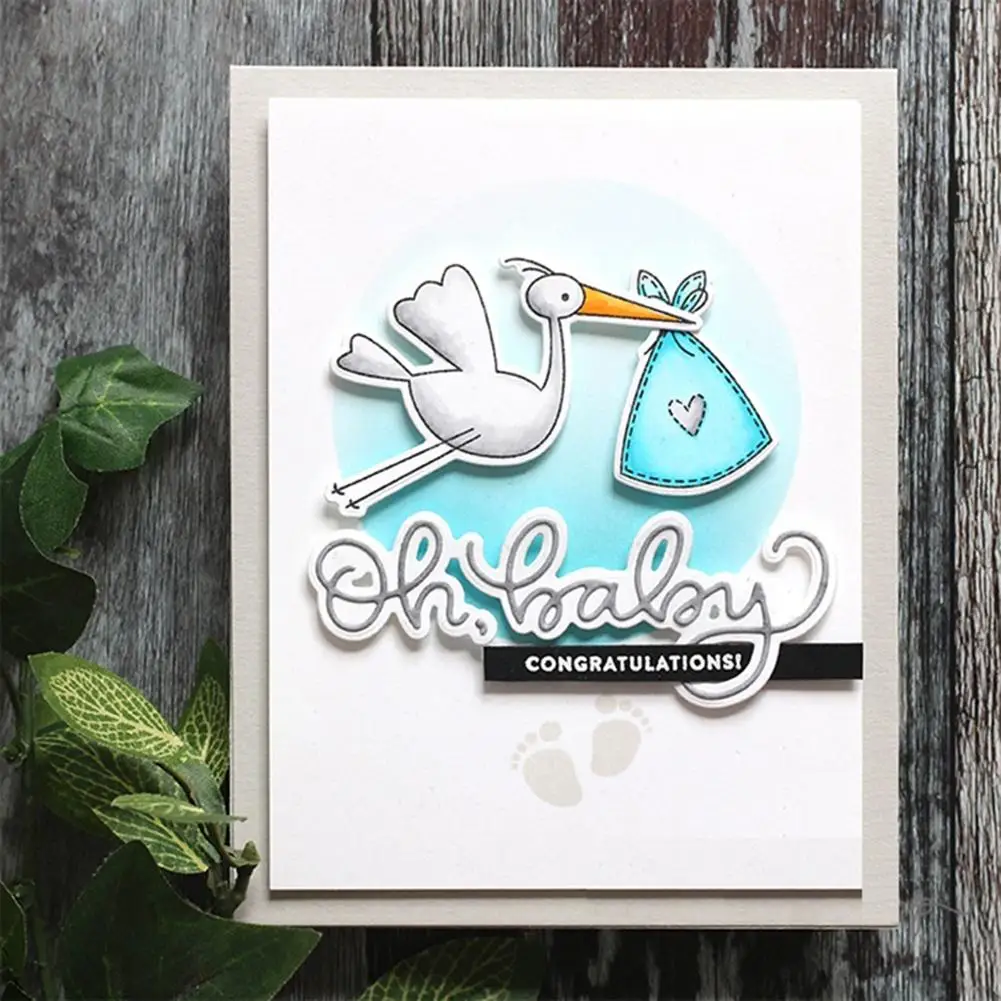 

Lovely Bird Baby Shower Clothes Metal Cutting Dies Silicone Stamp DIY Scrapbook Cards Tool