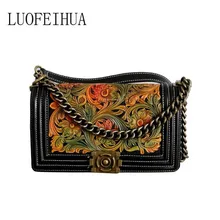 LUOFEIHUA Новая высококачественная кожаная сумка с тиснением, кожаная сумка, сумка для банкета, дизайнерская сумка, сумка на цепочке
