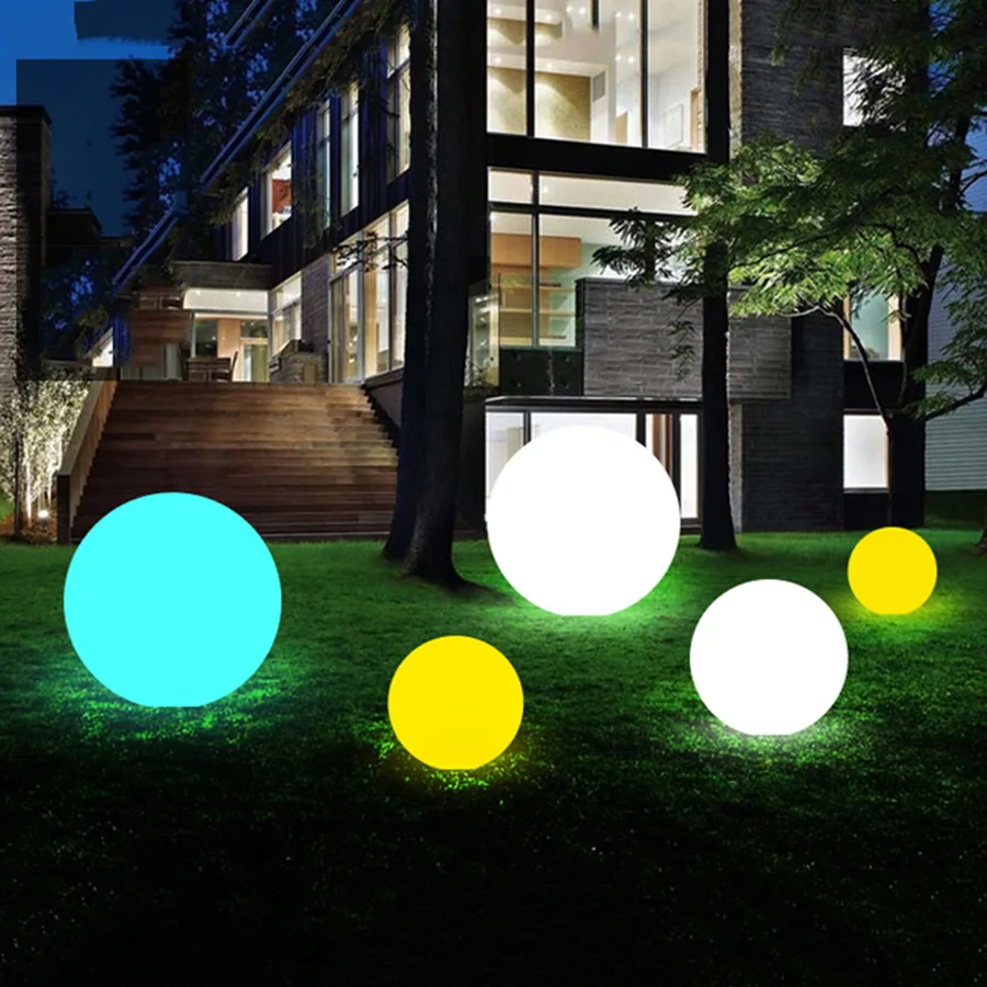 Outdoor Solar Garden Globe Ball Light With Remote Waterproof Courtyard Landscape Solar Lawn Lamp