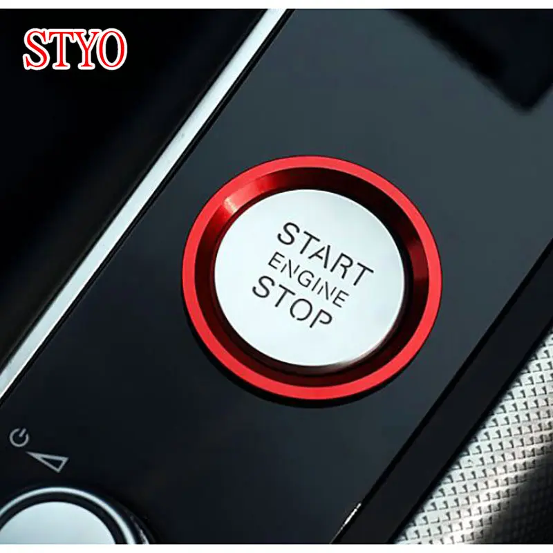 

STYO Car Push Start Stop Engine Button Ring Cover Trim Sticker For Audii A4 A5 B9 2017 2018 A6 A7 C7 2011-2017 Q5 8R 2009 -2017