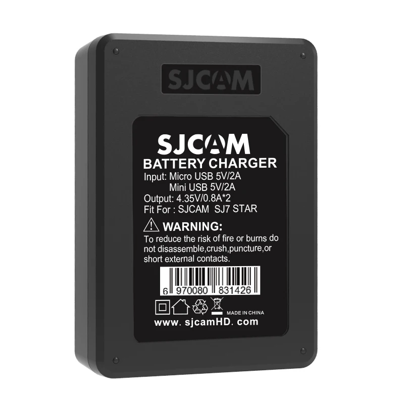 Online Original 2 stücke Batterie 1000 mah Li Ion Akku + Dual Charger + SJCAM Medium Größe Lagerung Box für SJ7 action Kamera