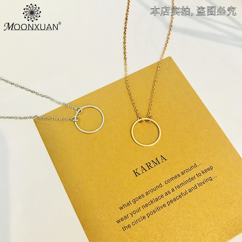Женское колье чокер с цепочкой dogear Karma Circle массивное ожерелье Ювелирное