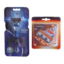 Giulietta Brand High Quality Shaving Razors 1 Holder With 9 Blades Environmental Stainless Steel Face Care Set Rasor Blades