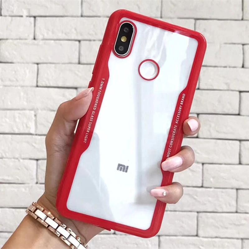 Для Xiaomi mi 8 mi 8 SE A1 A2 Lite Pocophone F1 Red mi Note 5 Plus 6 Pro S2 Прозрачный жесткий пластиковый прозрачный акриловый чехол-накладка на заднюю панель