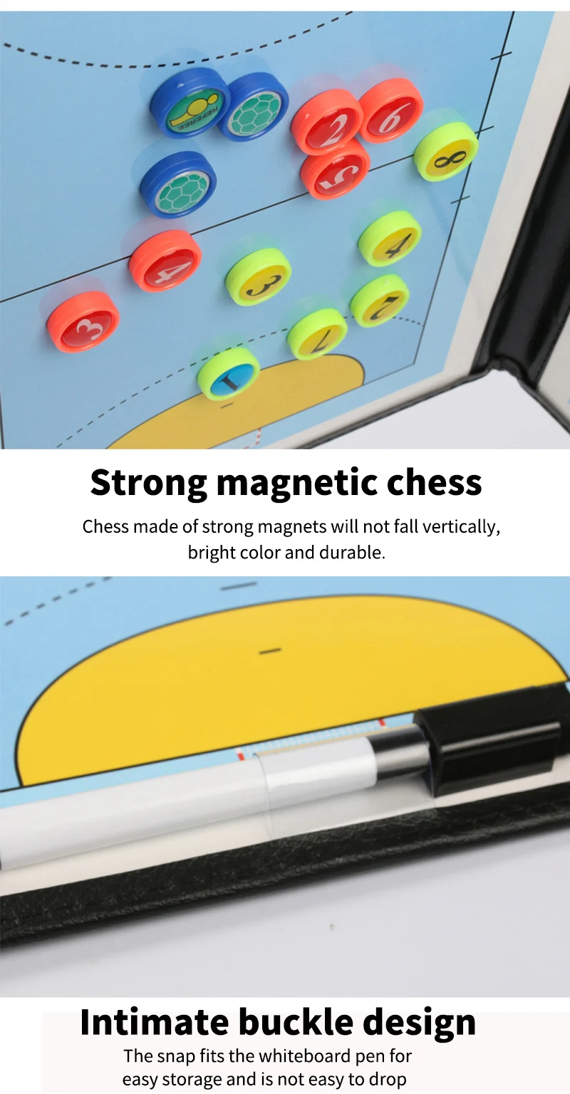 Портативный гандбол тактическая доска баскетбольная Доска тактическая Складная PU гандбол баскетбольная игра доска обучение магнит буфер обмена