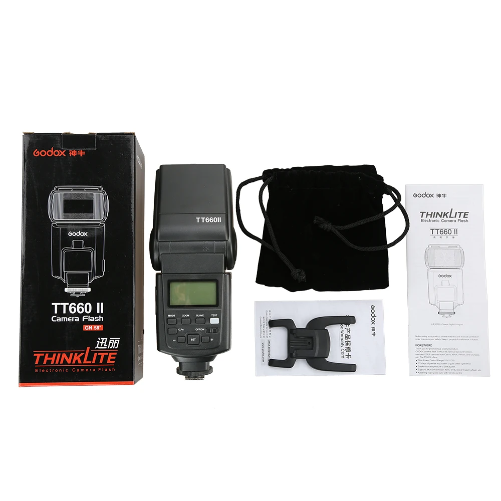 Godox TT660II GN58 фотовспышка "Speedlite" flashgun с ЖК-дисплей Экран для Canon/Nikon/Pentax DSLR и т. д